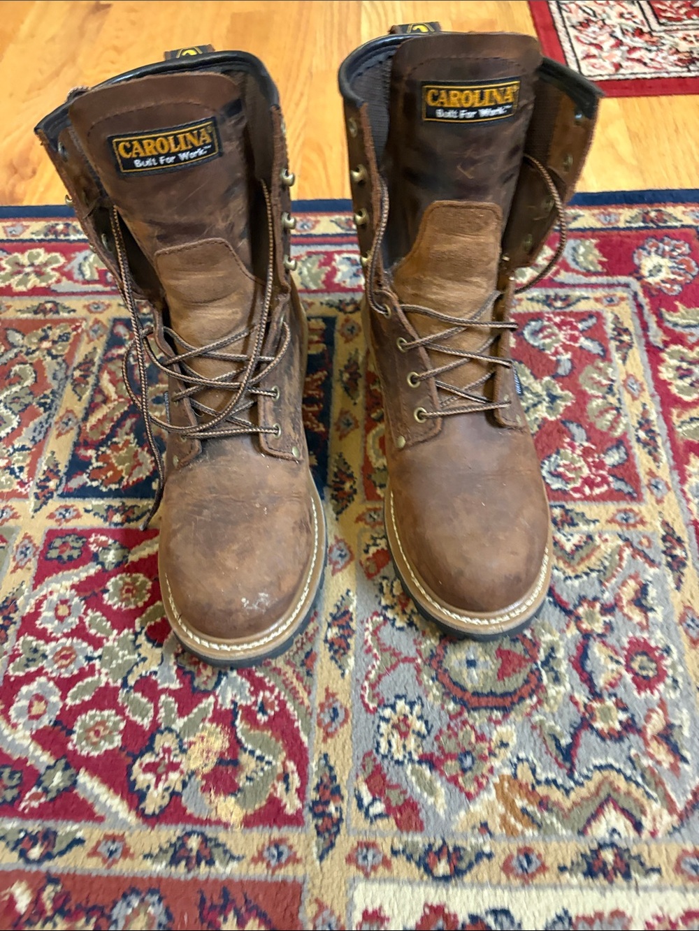 Carolina Men's Brown Logger Leather Work Boots - Rugged Lace-Up Safety